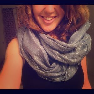 Blue and silver infinity scarf